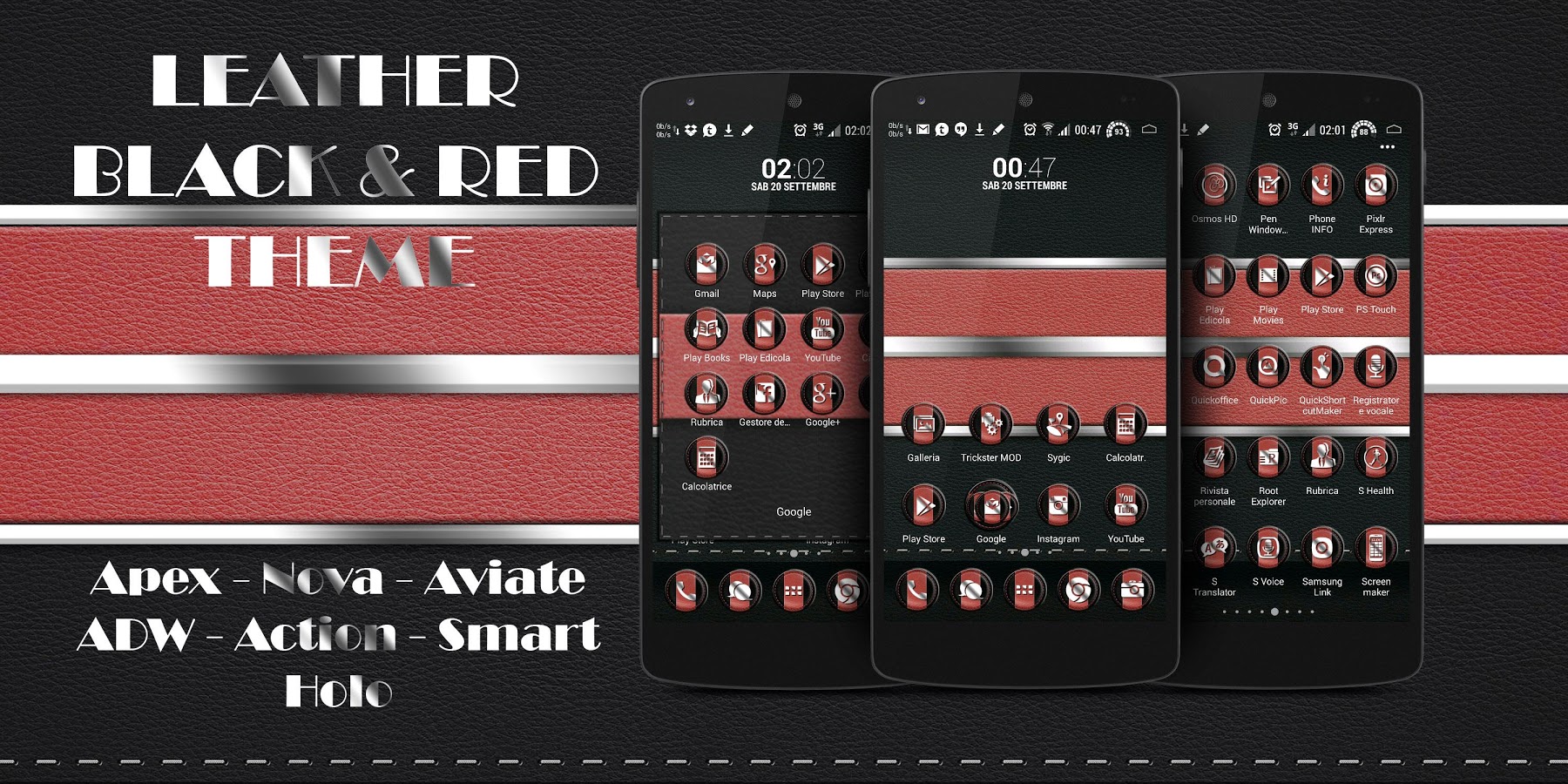 Leather Black & Red Theme