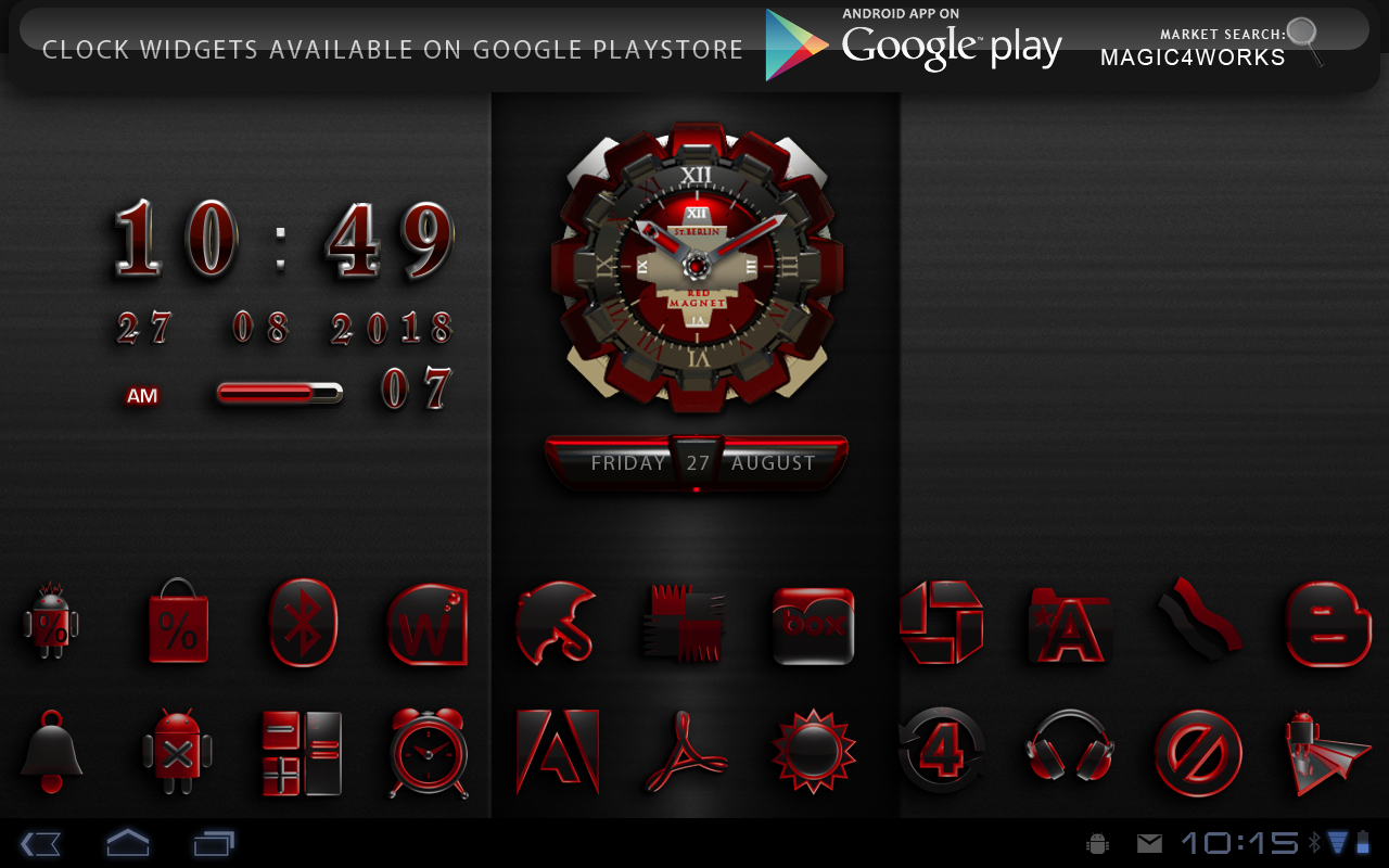 Next Launcher Theme Red Magnet