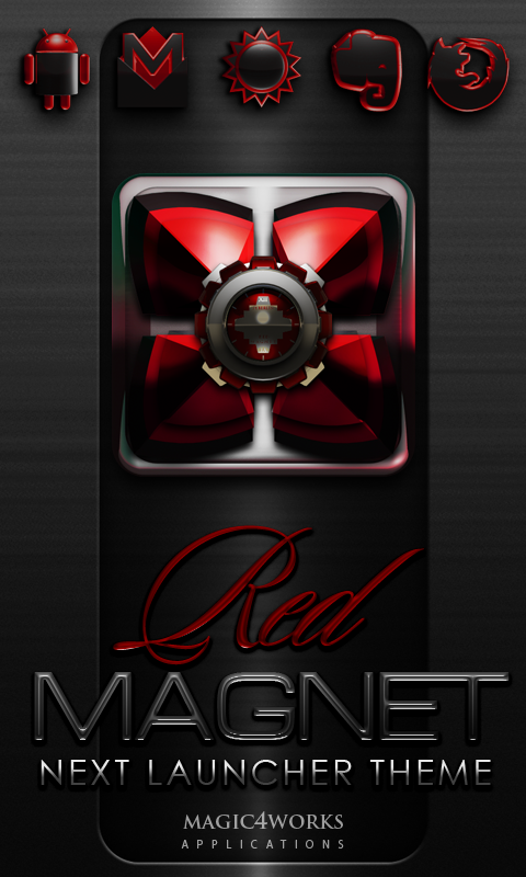 Next Launcher Theme Red Magnet