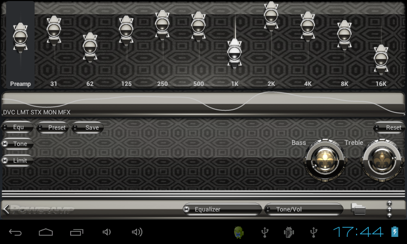 Poweramp skin Silver Admiral