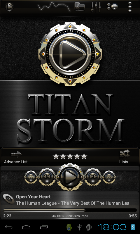 Poweramp skin Titan Storm