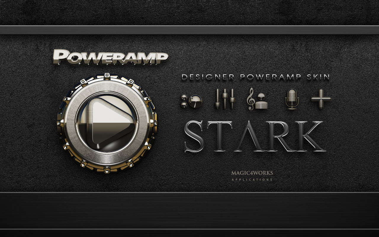 Stark Poweramp skin theme