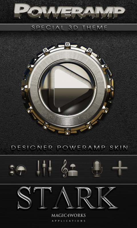 Stark Poweramp skin theme