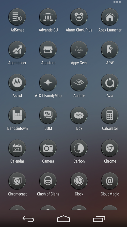 VM9 Black Glass Icons