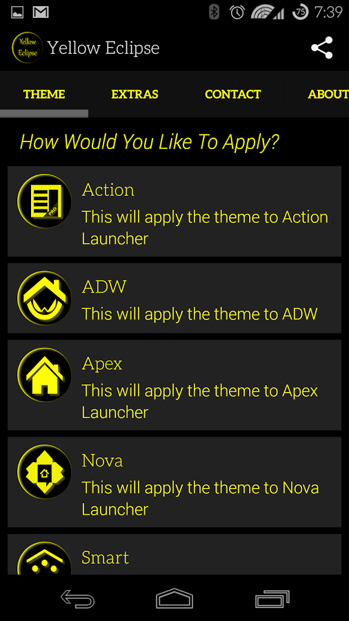 Yellow Eclipse Launcher Theme