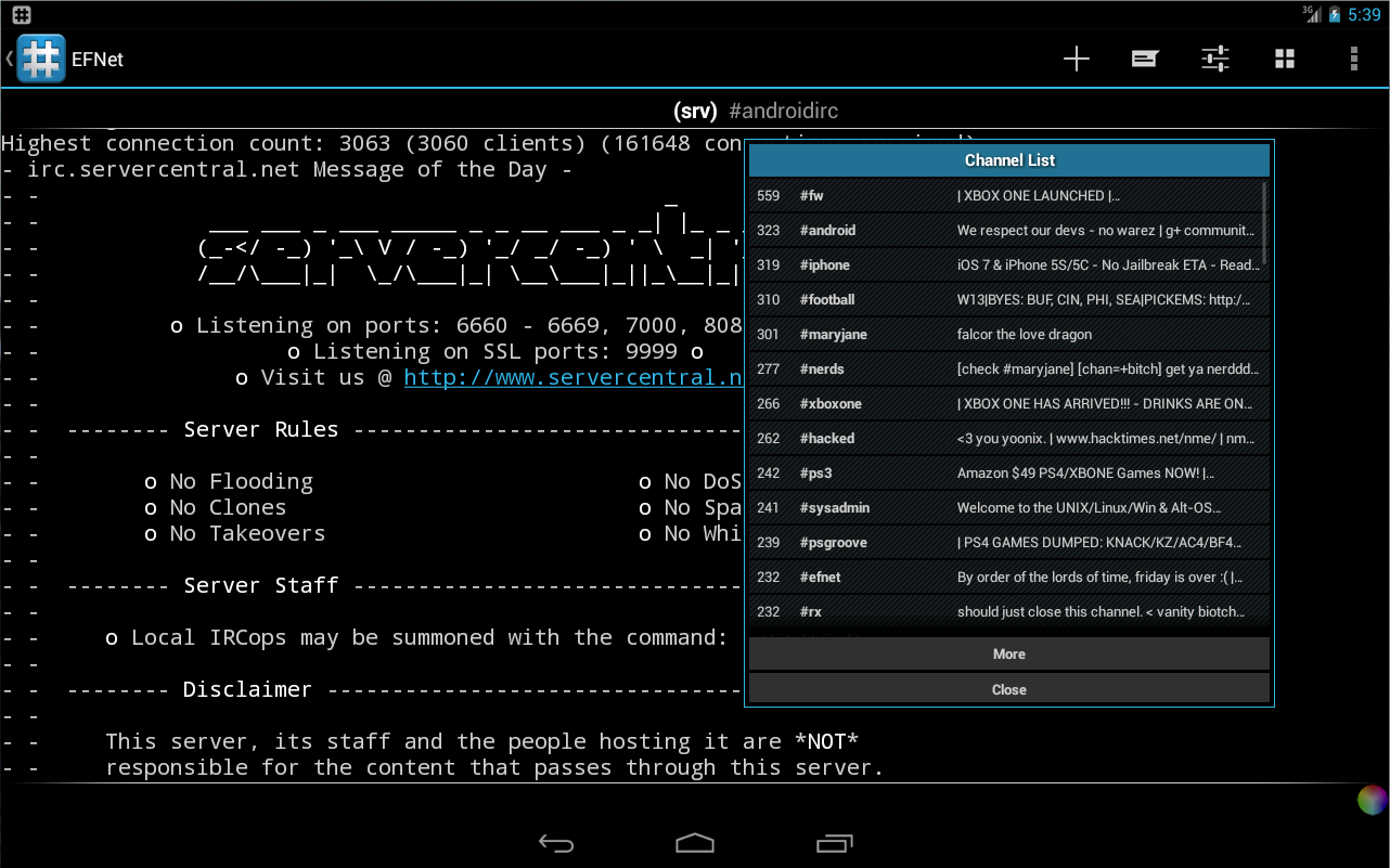 IRC for Android ™