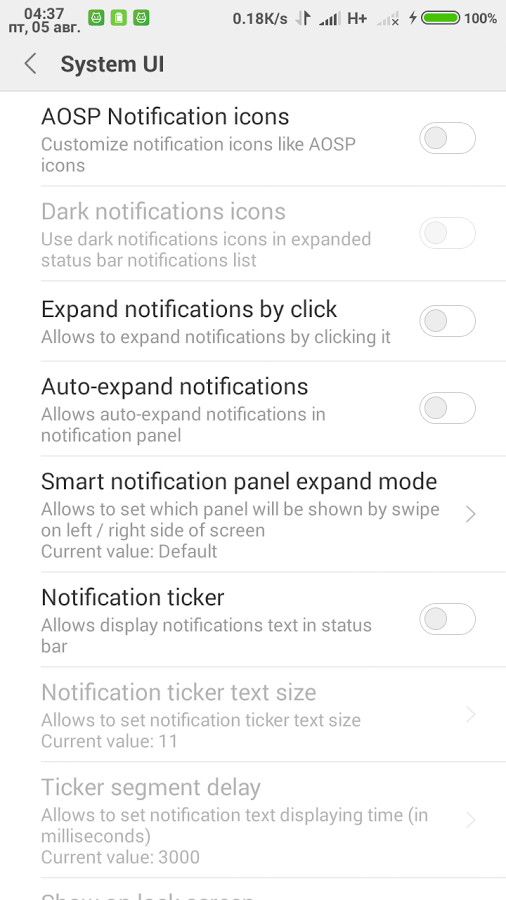 MIUI tweaking Xposed module