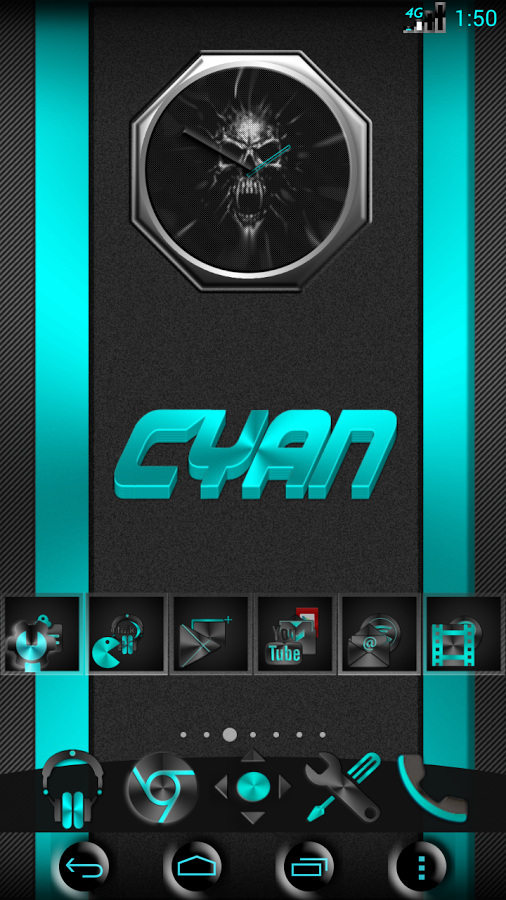 BLACKCHROME CYAN LAUNCHER ICON