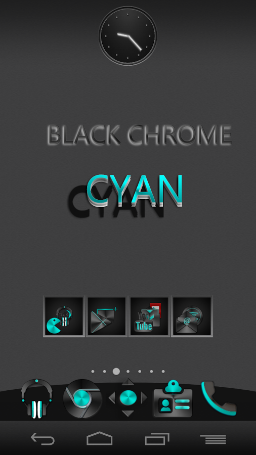 BLACKCHROME CYAN LAUNCHER ICON