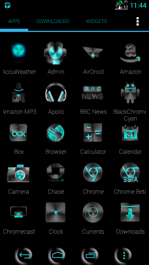 BLACKCHROME CYAN LAUNCHER ICON