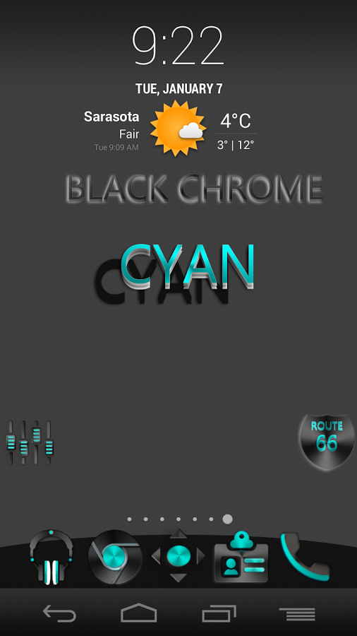 BLACKCHROME CYAN LAUNCHER ICON