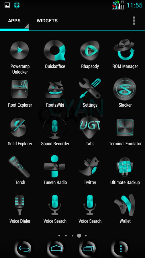 BLACKCHROME CYAN LAUNCHER ICON