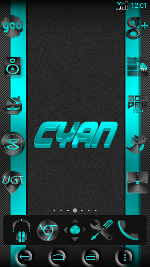 BLACKCHROME CYAN LAUNCHER ICON