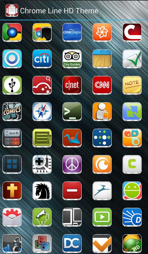 Chrome Line Pro - Icon Pack