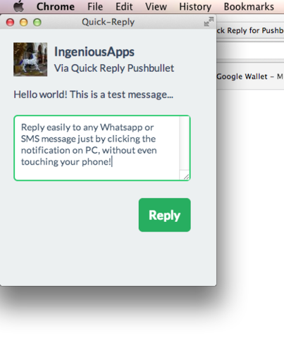 Quick Reply for Pushbullet