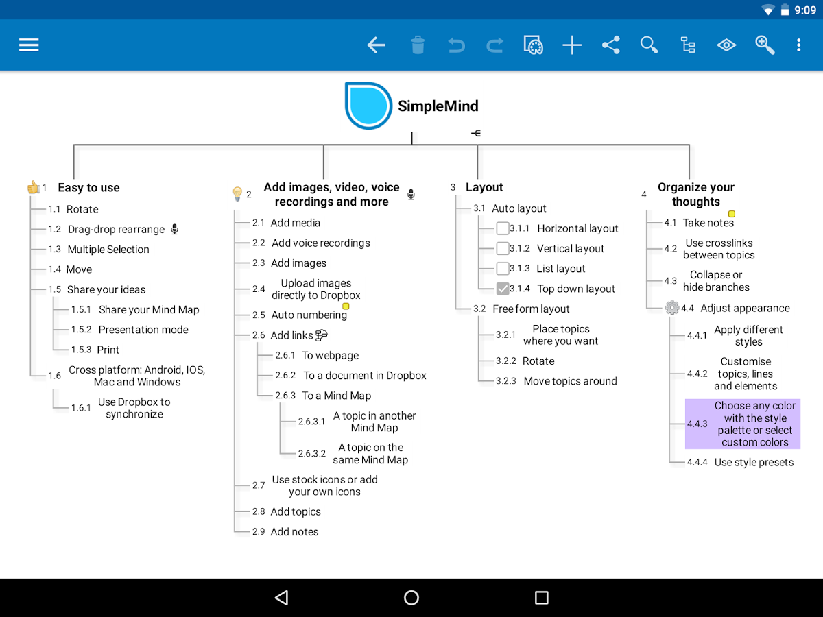 SimpleMind Pro mind mapping