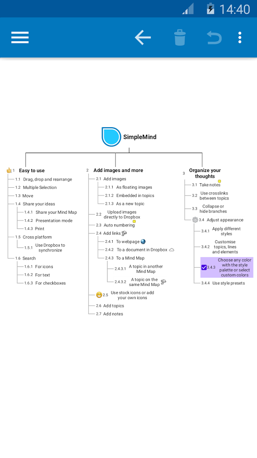 SimpleMind Pro mind mapping