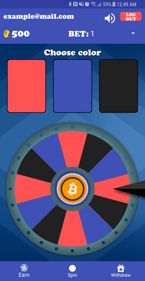 Bitcoin Spin - Earn Free Bitcoin by playing a game