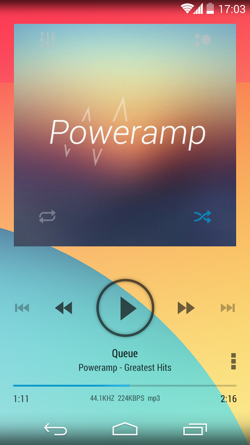 Poweramp skin KK Transparent