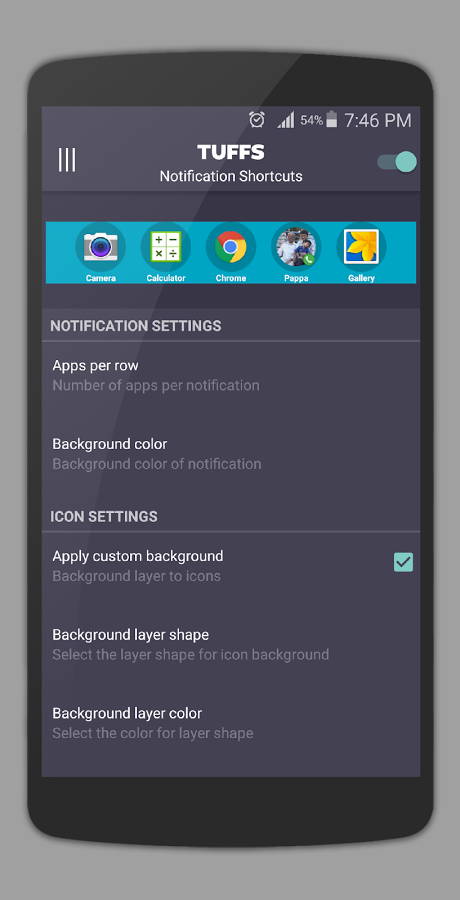 TUFFS Notification Shortcuts