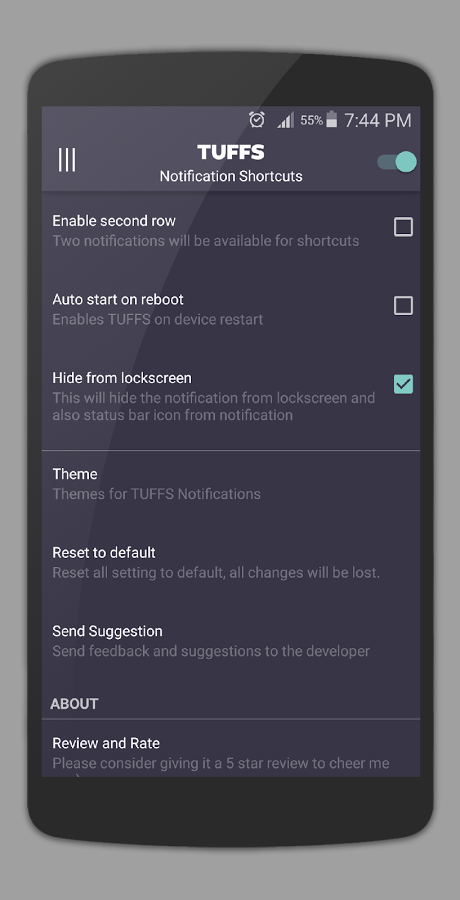 TUFFS Notification Shortcuts