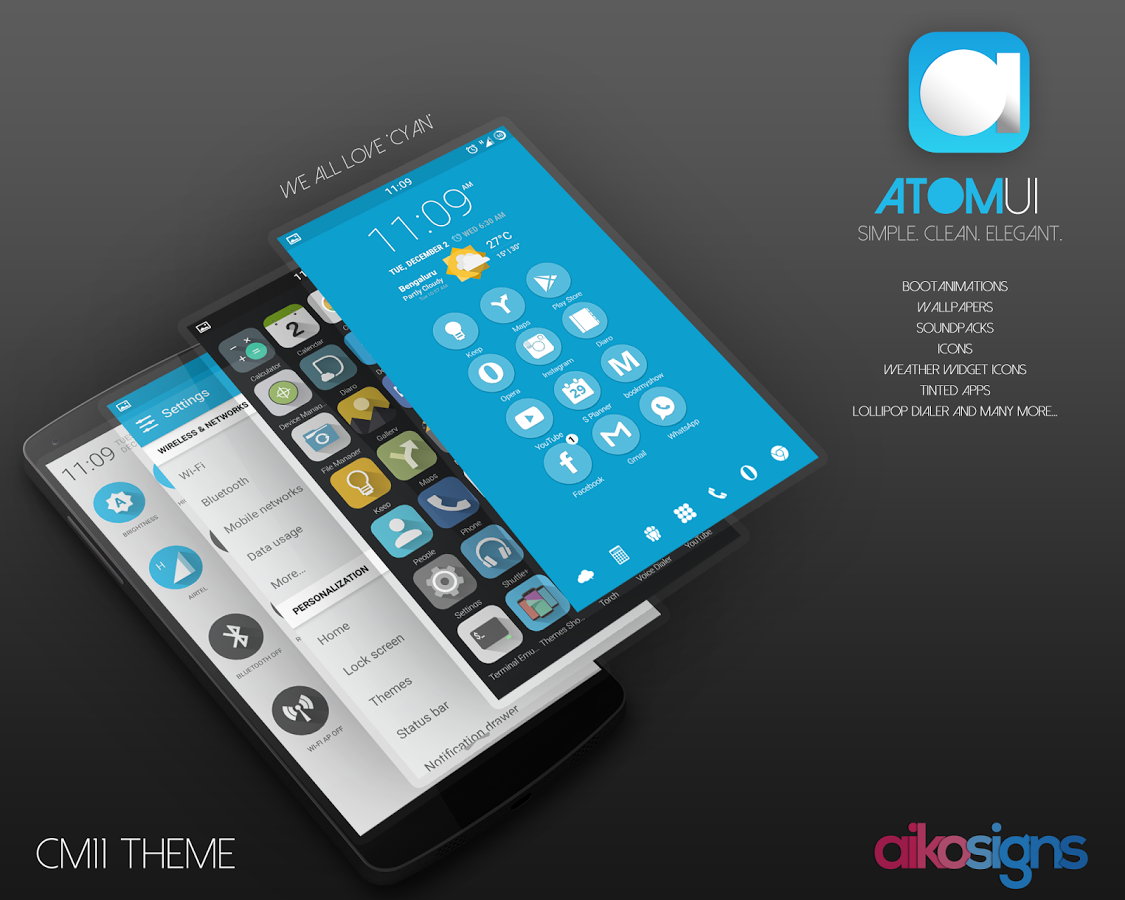 AtomUI - CM 11/PA Theme