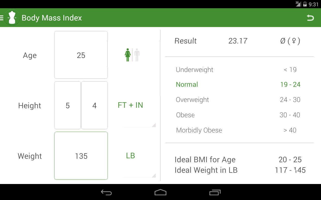 BMI Calculator - Weight Loss