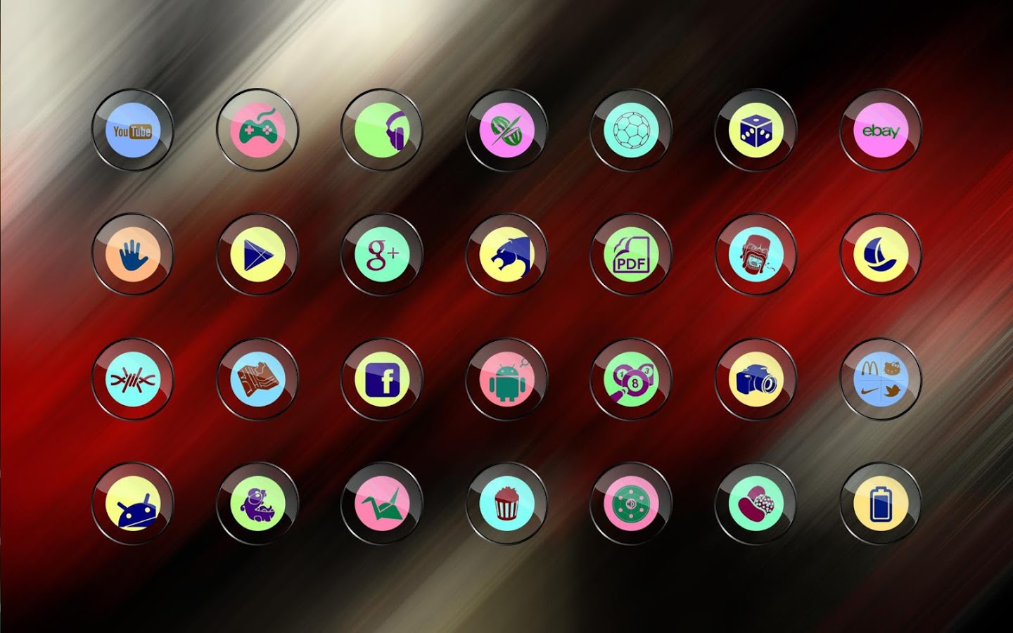 Tony Pastello Glass Icon Pack