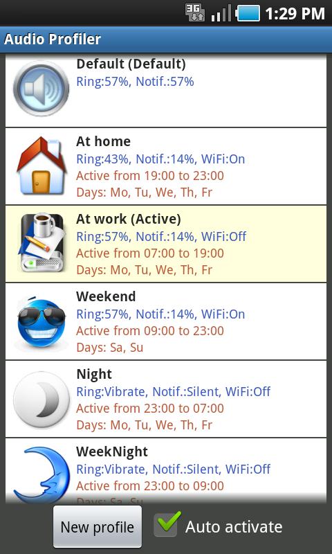 Audio Profile for Android
