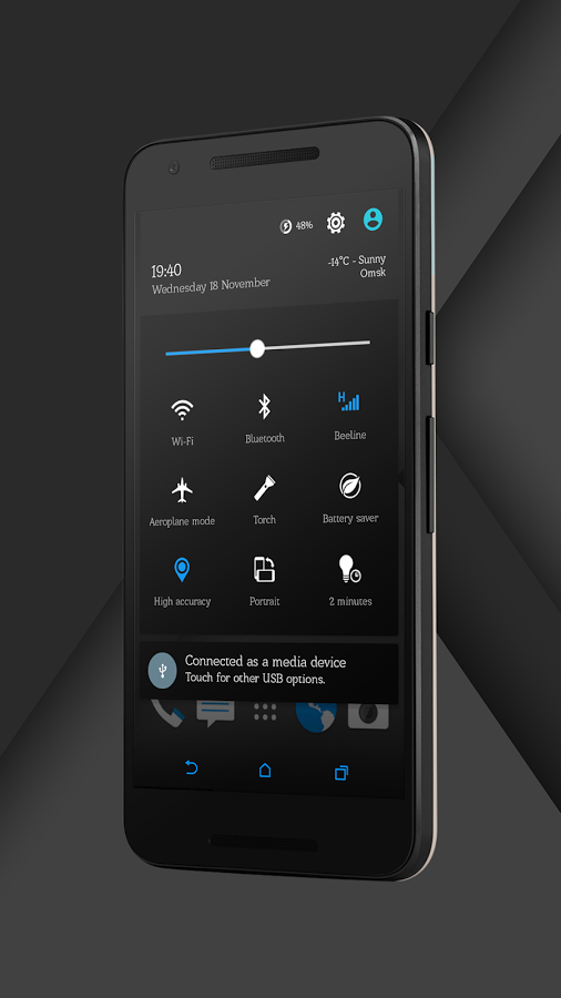 Sense 7 Black/Blue cm12 theme