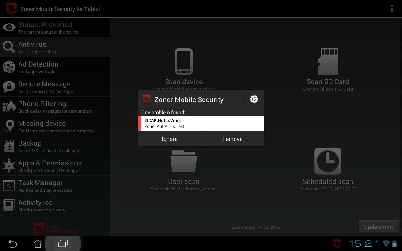 Zoner Mobile Security - Tablet