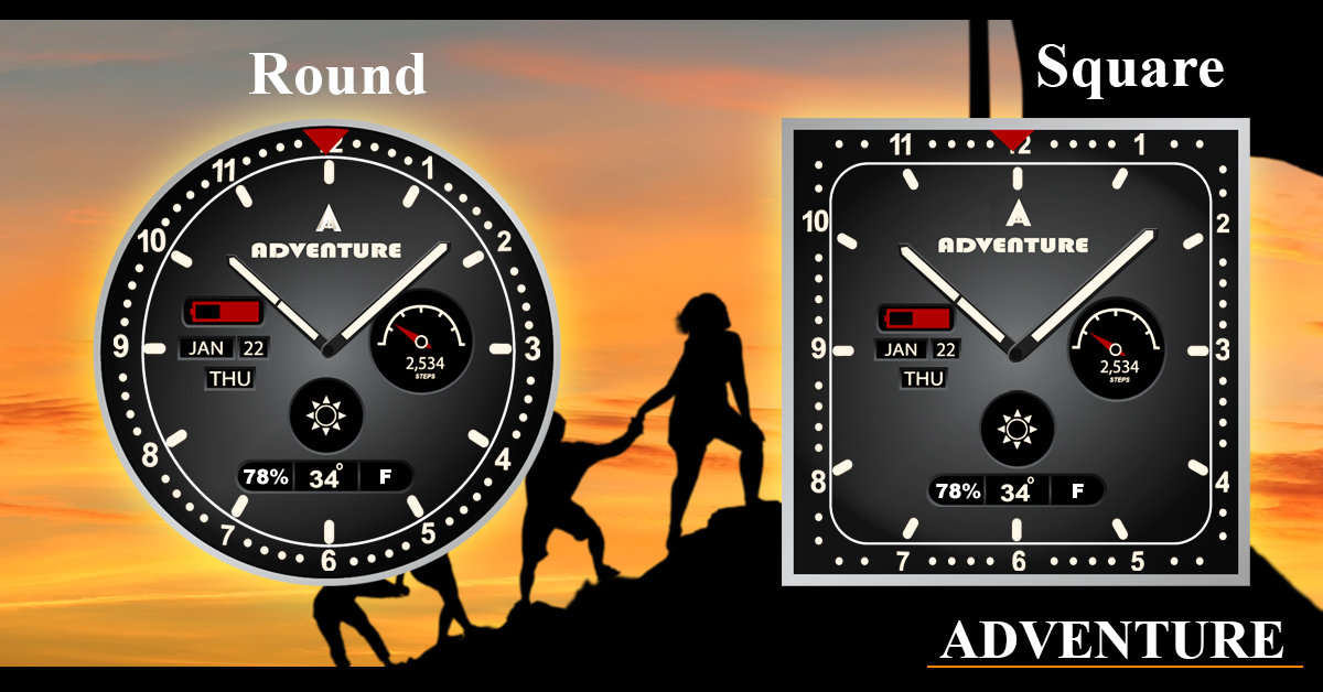 Adventure Analog Watch Face