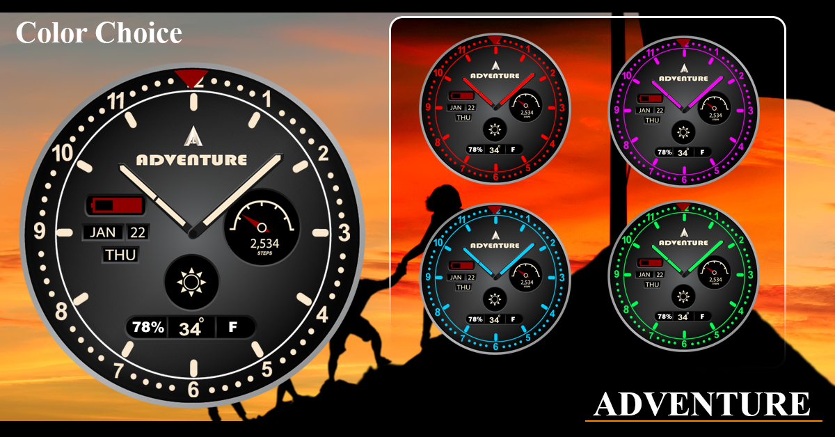 Adventure Analog Watch Face