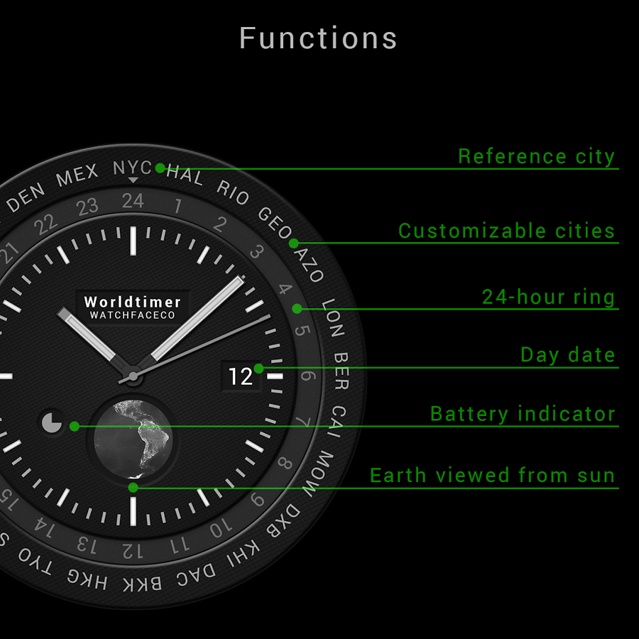 World Timer Watch Face