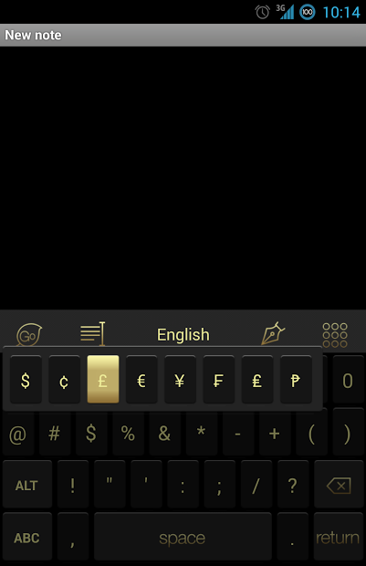 Go Keyboard 7 Gold Theme