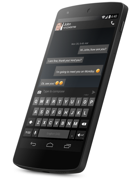 Go SMS KitKat Dark Theme