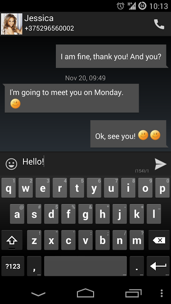 Go SMS KitKat Dark Theme