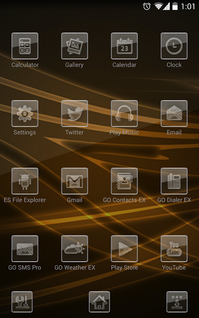 Next launcher theme BlackGlass