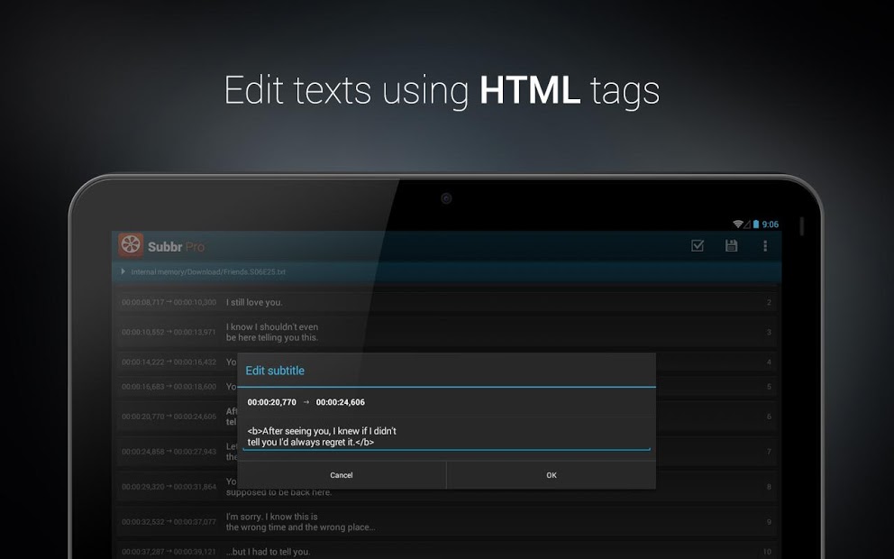 Subbr Pro: Subtitle Editor