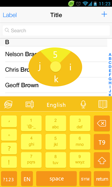 GO Keyboard 7 Yellow