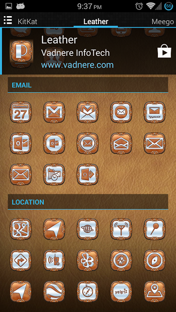 Leather Pouch Theme Icon Pack