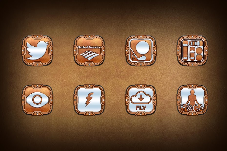 Leather Pouch Theme Icon Pack