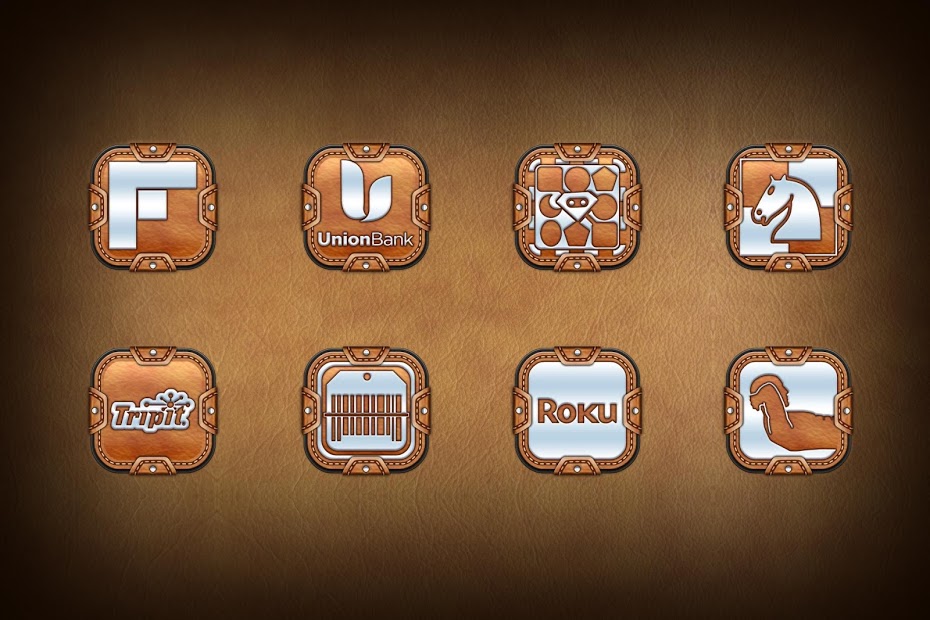 Leather Pouch Theme Icon Pack