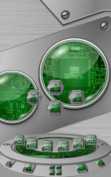 Next launcher theme TechGreen