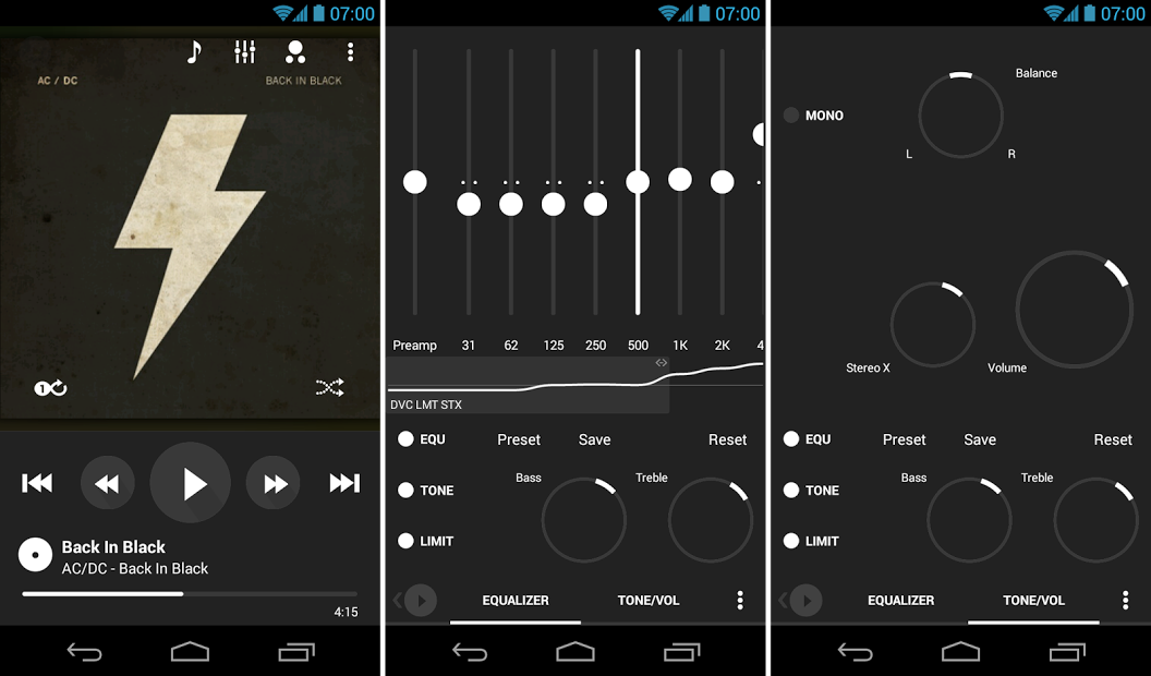 Poweramp skin 8in1 Flat Dark