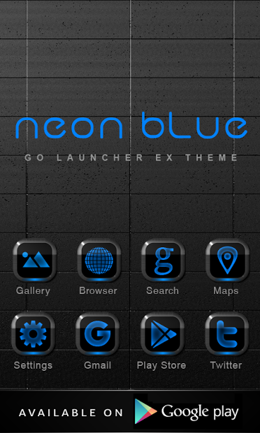 Poweramp Skin NEON BLUE