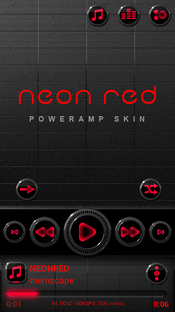 Poweramp Skin NEON RED