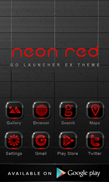 Poweramp Skin NEON RED