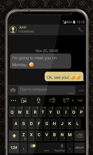 TouchPal Keyboard 7 Gold Theme