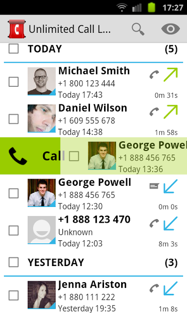 Unlimited Call Log